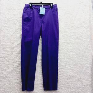 Jeans Women Size 8 Straight Leg Purple Silver Studded Casual Vibe 5 Pocket NWT